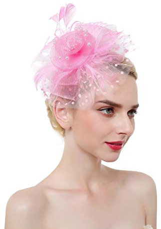 Jixin4you Femme Bibi Chapeau Cérémonie Elégant Rose