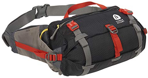 Sierra Designs Flex Lumbar Waist Pack, 3-6L Peat, Hiking Waist Bag with Water Bottle Holder, Adjustable Volume, and More