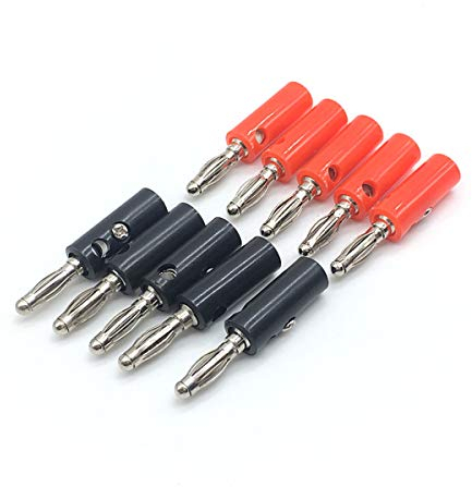 10pcs 4mm Bananenstecker Jack Bananenschraubkopf schwarz rot vernickelt Kunststoff Laternenstecker