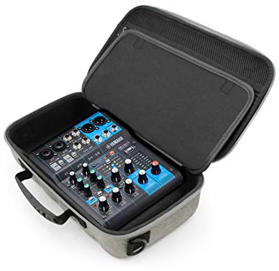 CASEMATIX Gray Audio Mixer Gear Bag Case Compatible With Yamaha Mg06X MG06 Audio Interface, Power Supply And Small Cables, Padded Bag Protects From Impacts