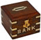 Ajuny Tirelire carrée en Bois de sheesham fabriquée à la Main avec Accents en Laiton – Loquet verrouillable – 10,2 x 10,2 x 10,2 cm – Tirelire en Bois d'inspiration Vintage – pour Enfants et Adultes