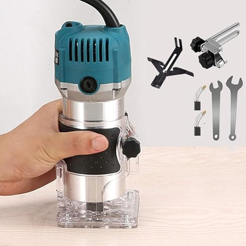AKYPACH Router Tool, Wood Router Trimmer Power Electric Hand Trim Palm Woodworking cortadora de madera router para madera Laminate Milling Engraving Joiner Tool for Slotting Carving 800W 30000R/MIN