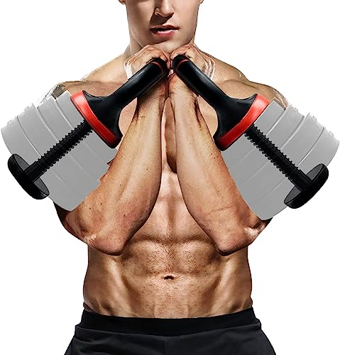 Yes4All LZNV Verstellbarer Kettlebell-Griff, Kettlebell Handle, Hantelscheiben-Konverter, Rot - Paar