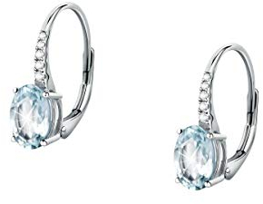 BLUESPIRIT Damen Ohrringe, Acquamarina Kollektion, aus 750 Weißgold, Aquamarin, Diamanten - P.20S401000100
