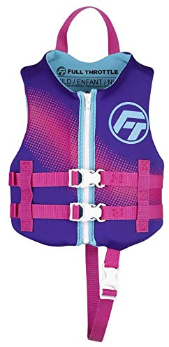 Full Throttle Child Rapid Dry Neoprene Life Jacket, Purple