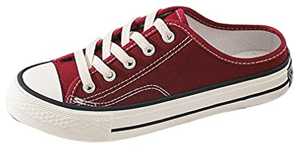 DEBAIJIA Mujer Zapatos De Lona Sneakers Clásico Zapatillas de Deportivos Running Casuales Zapatos Atléticos Calzado De Deporte EU 38 Rojo