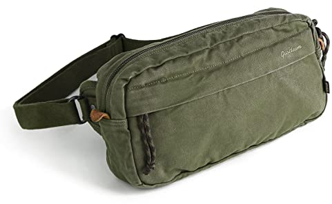 Gootium Herren Crossbody Pack - Canvas Daily Essentials Sling Bag Small Shoulder Rucksack, Oliv/Blatt für Mich (Leaf It to Me), Medium, Sling Rucksäcke