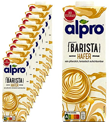10 x Barista Oat Milk 1 litre Compatible with Alpro Plant Based Drink for frothing Coffee, Shakes and Smoothies | (10 Pack)