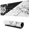 FYPDIYS Grand Tapis de Souris de Jeu en Fleurs de Cerisier Noir et Blanc, Tapis de Souris Japonais XL, Tapis de Bureau Long et Grand Tapis de Bureau avec Bords Cousus Base en Caoutchouc antidérapant,