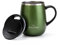 GRANDTIES Isolierter Kaffeebecher mit Griff – Schiebedeckel für spritzwassergeschützte 473 ml -Form Thermosbecher mit doppelwandigem Vakuum-Edelstahl, hält Getränke heiß & kalt – grün metallic