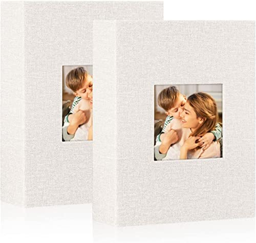 Lanpn Fotoalbum 13x18 cm 50 2 Packungen, Leinen Einstecken Einsteckalbum für Hochformat 50 13 x 18 Fotos Beige
