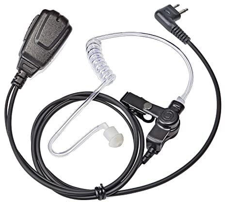 UAYESOK Covert Acoustic Tube Walkie Talkie Earpiece Headset 2 Pin with PTT Mic and Eartip Earbuds for Motorola CP040 DP1400 GP300 XT420 XT460 Hytera PD405 PD505 TC620 Two Way Radio Surveillance Kit