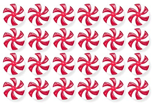 25pcs 25mm Rot Weiß Weihnachtsbaumschmuck Anhänger Candy,DIY Acryl Weihnachten Swirl Girlande Candy Ornament Weihnachten Deko Christbaumdeko für Weihnachtsbaum Christbaumschmuck Christbaumanhänger