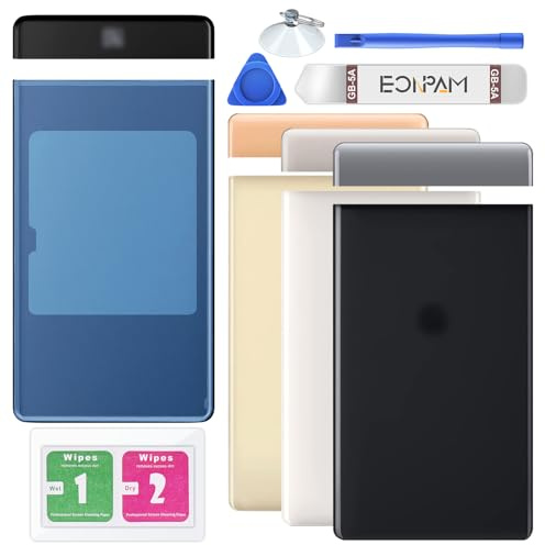 Eonpam Akkudeckel für Google Pixel 6 Pro GLUOG G8VOU GF5KQ Schwarz | Backcover Original Qualität Rückseite Akkudeckel Rückseite Glas Back Glass Backcover Glas Reparatur Set.