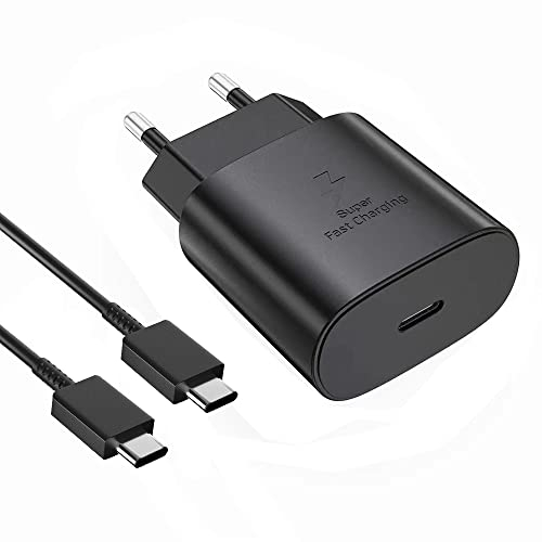 25W Cargador rápido de Puerto USB Tipo C para Samsung Galaxy S24/S23/S22/S21/S20, A55 5g/A54/A53/A35 /A34/A33/A25/A23/A15/A14/A13/A05, M13/M14/M15/M33/M53/M55 Carga Rápida EP-TA800N Fast Charging