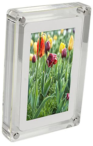 Digital Picture Frame, 5 Inch Acrylic Video Picture Frame with Built in Speaker 4GB Internal Memory, Digital Photo Frame Decoration Gift for Grandparents (UK Plug)