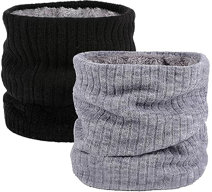 HGDGears Cache-cou en polaire coupe-vent thermique pour homme et femme - Pour l'hiver et le froid - Pour sports de plein air (Noir+Gris clair)