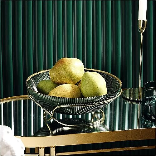 Ciotola For Frutta A Strisce Di Vetro Fatta A Mano Di Grande Capacità, Controsoffitto Piatto Di Frutta Decorativo, Snack For Caramelle Cesto Di Frutta Secca Vassoio Da Portata Organizer For Bancone Da