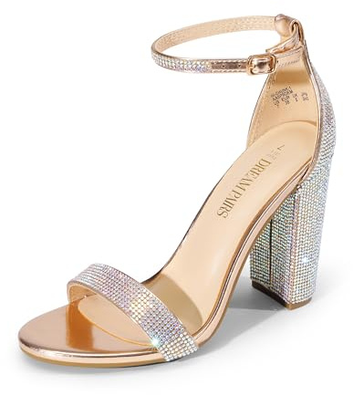 DREAM PAIRS Women's Ankle Strap High Block Heels Sandals Open Toe Chunky Party Shoes