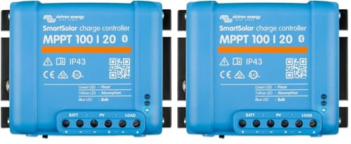 Victron Energy SmartSolar MPPT 100V 20 ampères 48-Volt Contrôleur de Charge Solaire (Bluetooth) (Lot de 2)