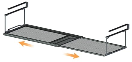 Verstellbares erhöhtes Unterschrankregal, Metall-Unterregalkorb, hängend unter Schreibtischregal, Schrank, Schuhbank, Schrank, Badezimmer, Pappteller-Aufbewahrung (Schwarz, Standard - 1 Stück)