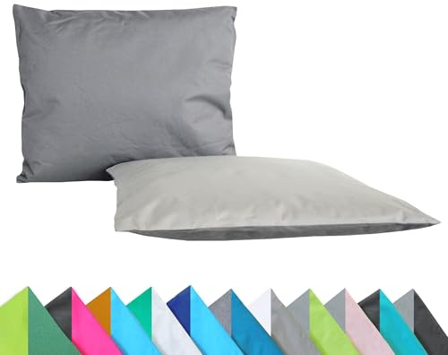 JACK 2er Set Wende Outdoor Kissenhülle Kissenbezug 2-farbig 30x50cm Wasserfest Lounge Kissen Garten Stuhl Lotus Effekt, Farbe:Anthrazit - Grau