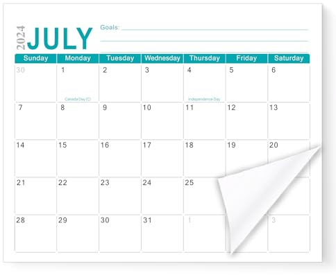 Magnetischer Kalender 2024 für Kühlschrankkalender 2024–25 von Juli 2024 – Dez. 2025, 30,5 x 25,4 cm, 18 monatliche Kühlschrankmagnete, Papierplaner für Familie, Büro, Klassenzimmer (neublau (Juli