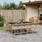 CIADAZ 9-tlg. Garten-Essgruppe mit Kissen Beigemischung Poly Rattan, Esstisch Mit Stühlen Set, Gartenmöbel Sitzgruppe, Balkon Möbel, Gartenlounge Set, Terrassenmöbel, Balkonmöbel Set - 3211284