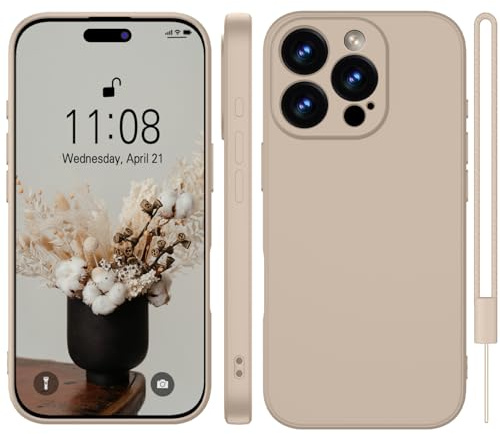 WXX für iPhone 16 Pro Hülle Silikon Case 6.3'' Khaki | Handyhülle für iPhone 16 Pro Dünn Slim mit Microfiber,Kratzfeste Rundumschutz Case Hülle