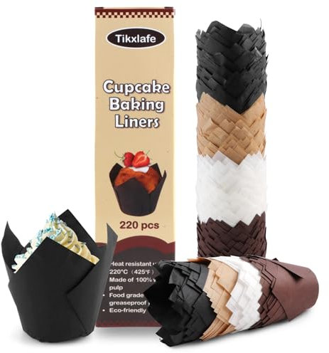 220 Stück Muffinförmchen Papier, Muffins Papierförmchen, Cupcake Förmchen Muffin Backform Tulpe muffinförmchen hochzeit Cupcake Wrappers Backförmchen Papier