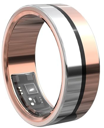 Free Subscription Health Tracking Smart Ring, Heart Rate Monitor, Sleep Quality and Exercise Data, Sos Emergency Help, Smart Ring for Men and Women(Rose gold,12#)