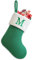 Sleeleece Weihnachtsstrumpf Personalisiert Nikolausstrumpf 22 cm,Christmas Stockings,Nikolausstiefel zum Befüllen Weihnachtsstrumpf Geschenkbeutel Weihnachtsbaum Anhänger Weihnachtsdeko Weiß & Grün M