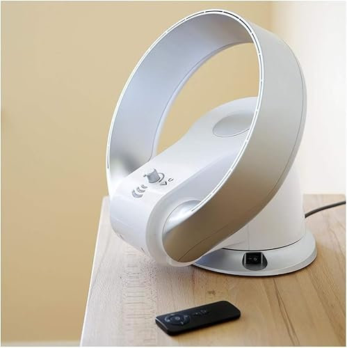 LIJBDDM Bladeless Wall Fan,180° Fan With Remote Control/sleep Timer,Bladeless Tilting Cooling Desktop Fan/Wall Mounted,small Industrial Household Fan,quiet 26W (silver)