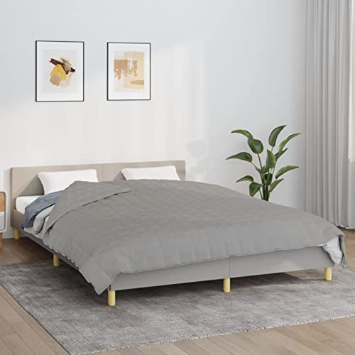 Sufrk Gewichtsdecke Weighted Blanket Schwere Decke Zum Schlafen Schwere Decke Grau 200x220 cm 9 kg Stoff