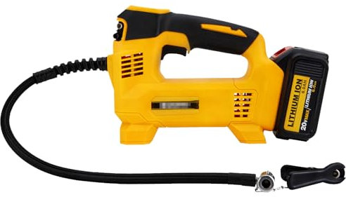 Akku Kompressor Kompatibel mit Dewalt 18V 20V, Tragbare Handheld Auto Akku-Kompressor Luftpumpe fahrradpumpe, Elektrische Luftkompressor für Autos, Motorräder, Fahrräder, Sportbälle (ohne Akku)