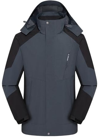 7VSTOHS Wasserdichte Outdoorjacke für Herren, Herren Regenjacke Leichte Kapuzenjacke, Winddichte Atmungsaktiv Outdoorjacke Wanderjacke mit Kapuze