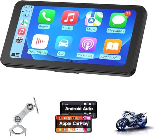 Speed CL871 6.25 CarPlay and Android Auto Moto Screen, Full Body Waterproof, Motorcycle GPS Navigation, Bluetooth, Siri / G00gle Assistant