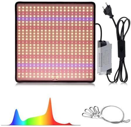HLMNAKE MDA-PG18 40 W Plant Lamp LED Full Spectrum 3500 K Hanging Grow Light Made of Aluminium, 30 x 30 cm Thickness 0.5 cm for Indoor Plants, Vegetables, Flowers