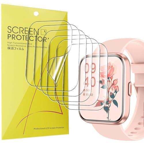 Lamshaw 6 Piezas Protector de Pantalla para Woneligo Reloj Inteligente 1,8,Resistente a los Arañazos,Sin Burbujas, HD Transparente,Protector de pantalla TPU Flexible de Cobertura Total (tpu-6-piezas)