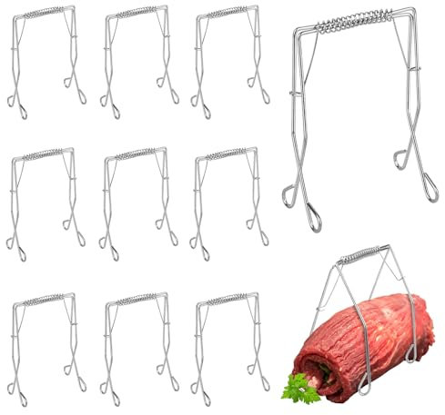 VMUTGA Rouladenklammern 10er Set, Rouladenklammern aus Edelstahl Wiederverwendbar, Roladenklemmen für Fleisch und Kohlrouladen