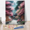 TISHIRON DIY Malen nach Zahlen Kit für Erwachsene Kirschblüte Malen nach Zahlen für Home Wall Decor Blühende Acryl Malen nach Zahlen Kits auf Leinwand Wald Ölgemälde 40 x 50 cm(rahmenlos)