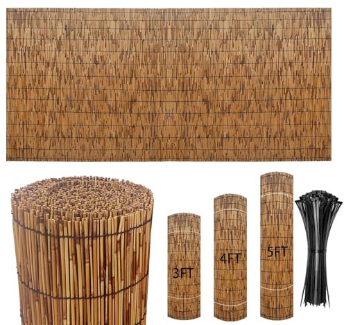 Balkon Sichtschutz Bambus Matte Natürlicher Schilfrohr Sichtschutz Garten Bambus Zaun Schilfrohrmatte 180x600 50 60 70 80 90 100 110 120 130 140 150 160cm Privatsphäre Und Atmosphäre Schilfmatte