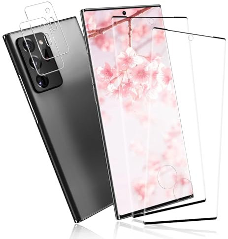 Cable Leader 2+2 Stück für Panzerglas für Samsung Galaxy Note 20 Ultra 5G Schutzfolie & Kameraschutzfolie, 3D Schutzglas Folie für Galaxy Note 20 Ultra, Anti-Staub Bruchsicher Displayschutzfolie