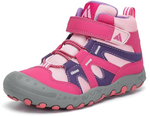 Mishansha Scarpe da Trekking Ragazze Raspirante Calzature da Escursionismo Antiscivolo Outdoor Multisport Scarpe Bambino Camminata Stivali Rosa 25 EU
