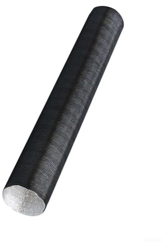 Zilimontt 50 mm Aluminiumfolie Lufteinlassschlauch Heizungsk Rohr Standheizung Zubehör für Webasto Dieselheizungen Stoßfest schwer entflammbar Lüftungsschlauch Schwarz (300 cm)