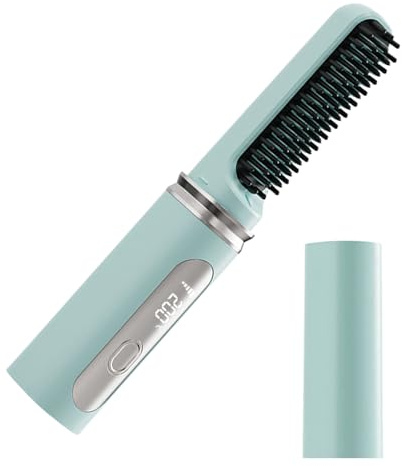 Hair Straightener, 7-Inch Heated Brush for Straightening, USB Rechargeable with Fast Heating, Curling Comb for Women and Girls, Suitable for All Hair Types, Volumizing and Styling