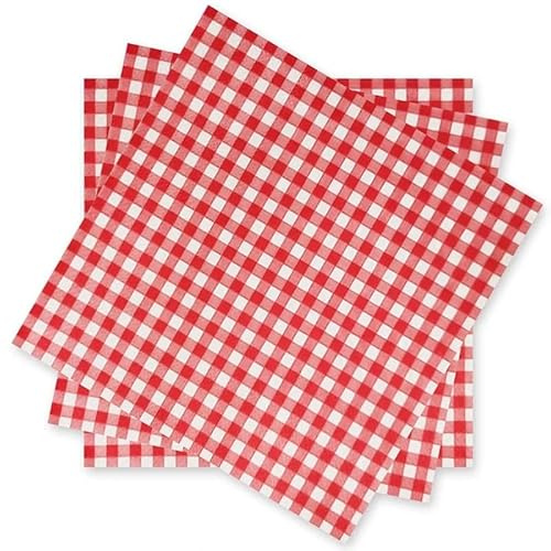 Serviette Papier,Serviette De Table Papier Lot de 20/60 serviettes en papier à carreaux rouges et blancs, jetables, for anniversaire, mariage, Noël(60Pcs)