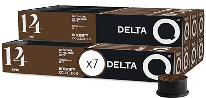 Delta Q EpiQ Capsules de Café, 70 Capsules, Intensité 14 | Compatibles avec les machines Delta Q, Notes de noix grillées et une légère acidité, Pack 7x10 Capsules