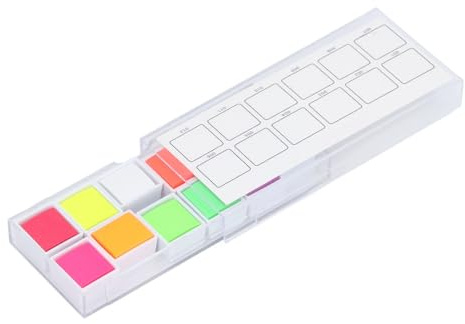 SUPYINI 12 Feste Neon-Aquarellfarben, Aquarellpigment-Set, Lebendige Mischbare Farben mit Aufbewahrungsbox für Künstler, und Erwachsene