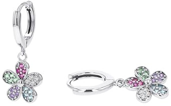 Prinzessin Lillifee Creolen für Mädchen, Sterling Sterling Silber 925, mit Zirkonia, 20 mm, Blume, silber, Kinderschmuck, Geschenkidee, kommt in Schmuck Geschenk Box, 2101030
